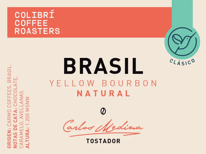 [BRA-YBNP-VTA-250G-GRA] BRASIL - YELLOW BOURBON PEABERRY NATURAL - REGIONAL BLEND CARMO DE MINAS (250 gr, Grano entero)