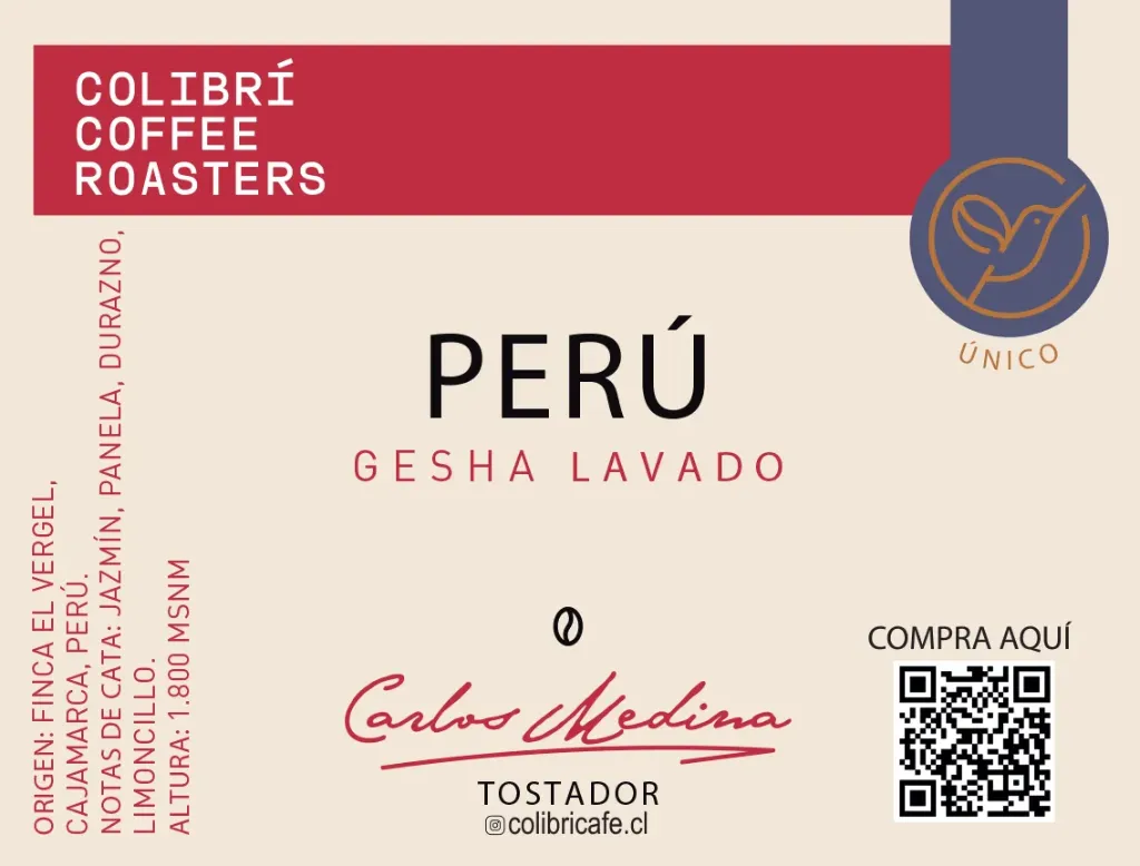 [PER-GESH-VTA-250G-GRA] PERU - GESHA LAVADO - FINCA EL VERGEL (250 gr, Grano entero)