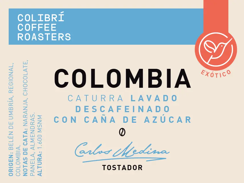 [COL-CDEC-GRA-250G] COLOMBIA - CATURRA DECAF - GRANO - BOLSA KRAFT  (250 gr)
